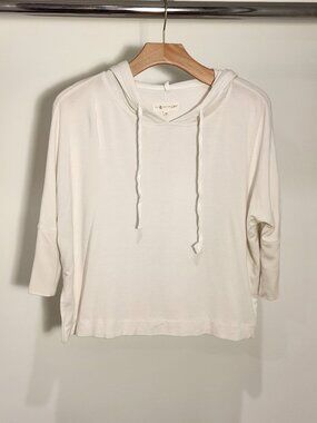 LOU GREY for LOFT White Cropped Hoodie Women's Size XS